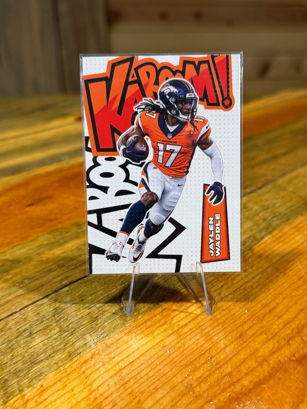 Jaylen Waddle Denver Broncos Kaboom! Custom Football Card